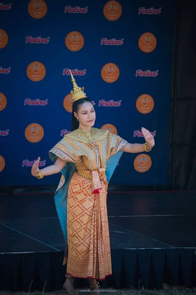 A guest with one of the monks &mdash; Onzon Thai Food & Drink Festival